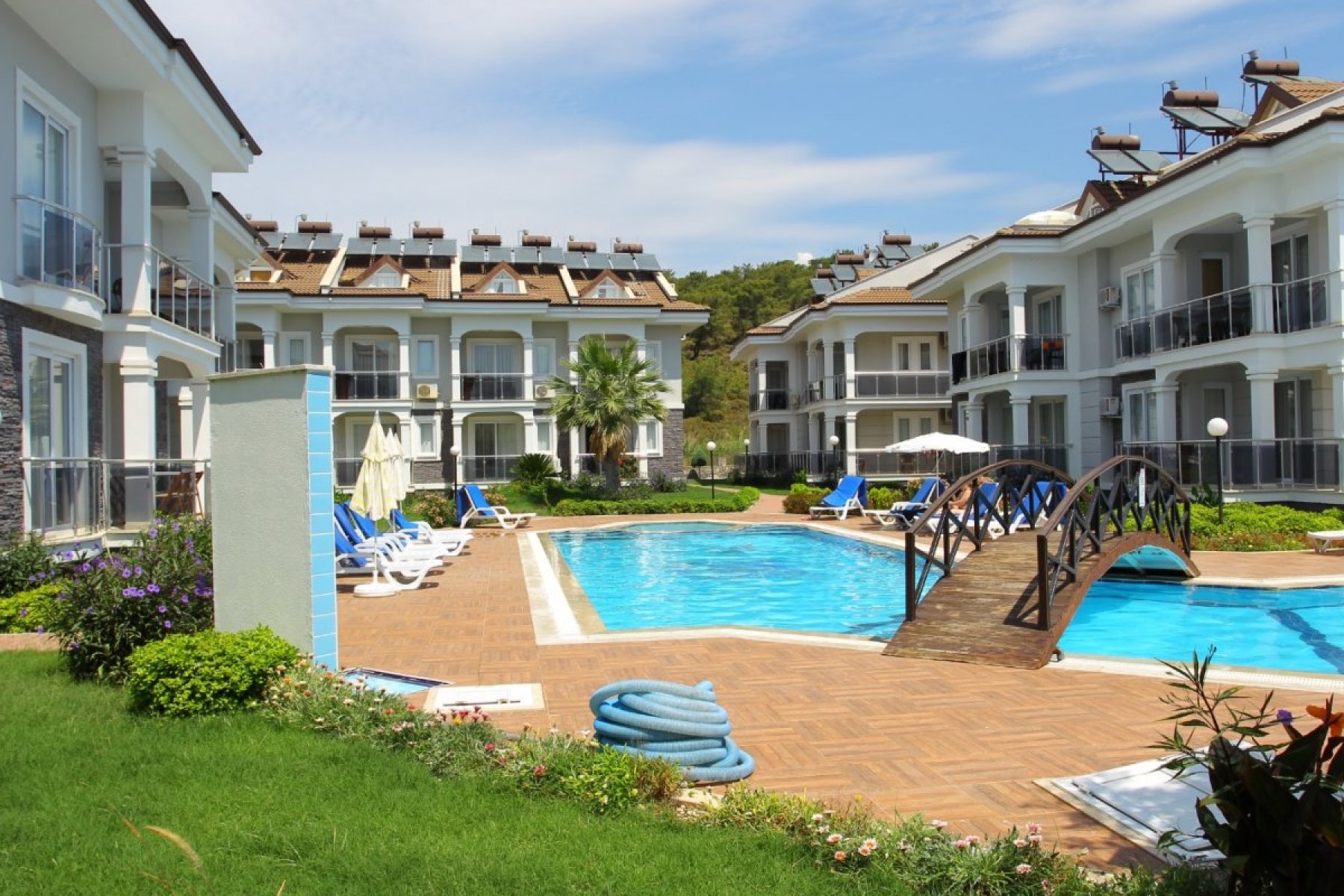 CLA222 Saros Apart 6 Fethiye Çalış plajı kiralık denize sıfır harika manzaralı tatil evi